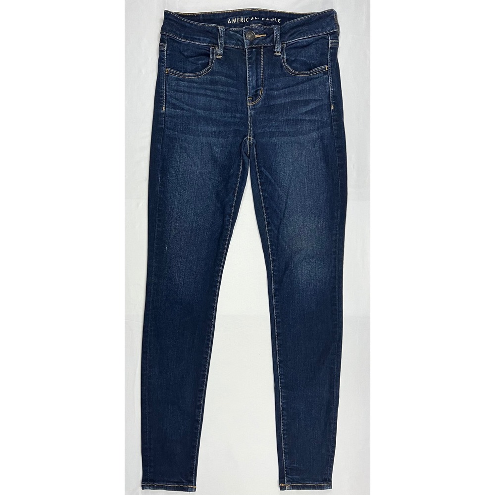 American Eagle Skinny Jeans Womens 4 Regular Dark Wash Indigo Stretch Denim